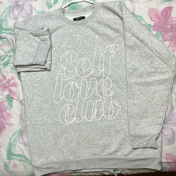 Brunette The Label - Self Love Club Crew Neck Sweatshirt - Size M/L - Picture 1 of 3